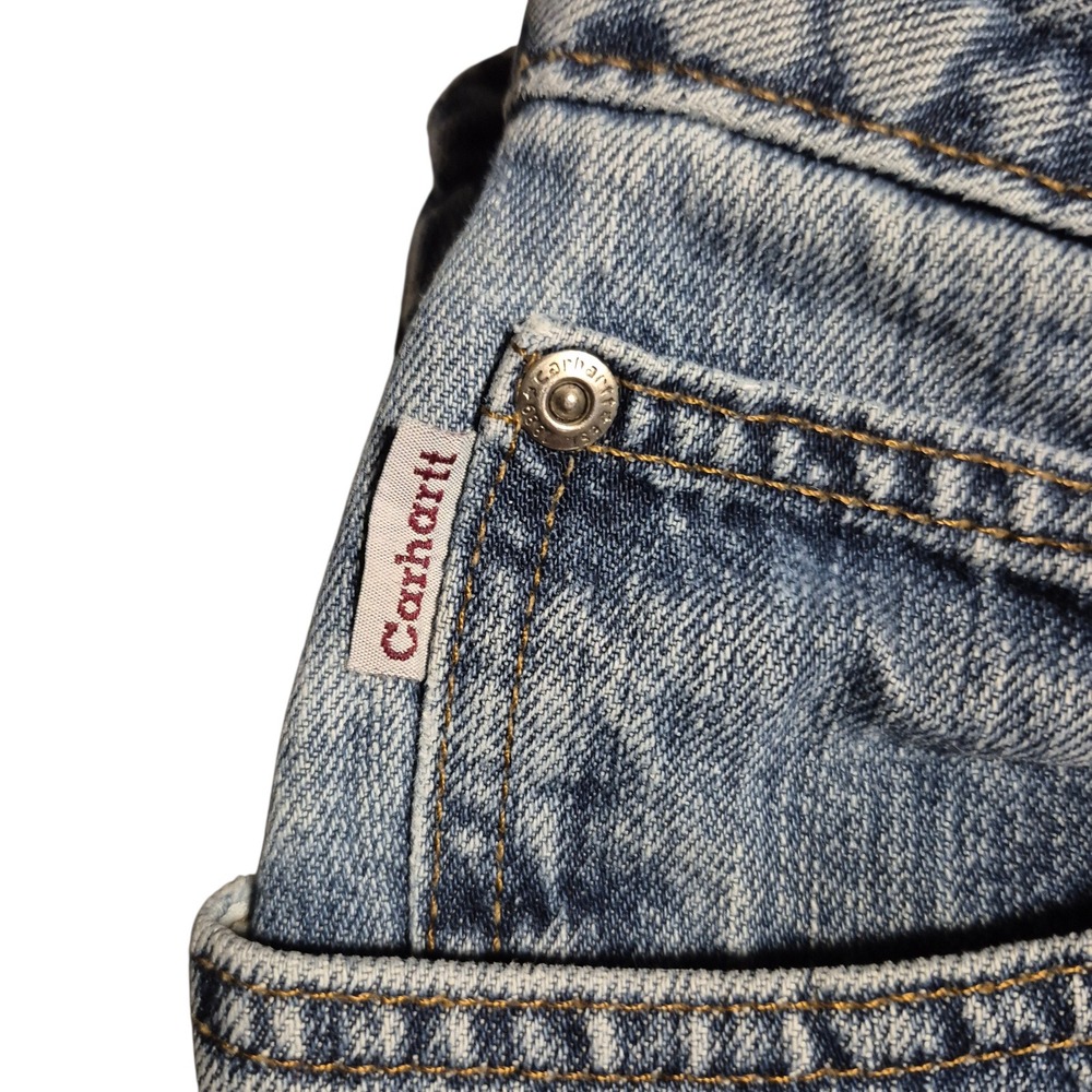 Carhartt Women's 12x30 WB160 VIO Blue Denim Jeans Relaxed Fit 100% Cotton - Picture 7 of 12